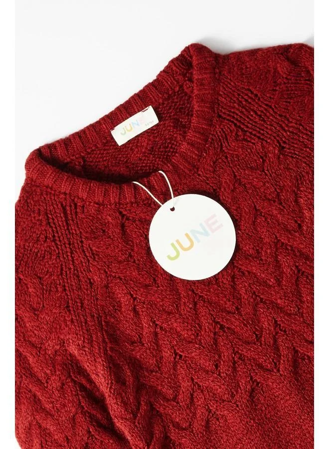 JUNE June Boy Knitted Sweater Cherry