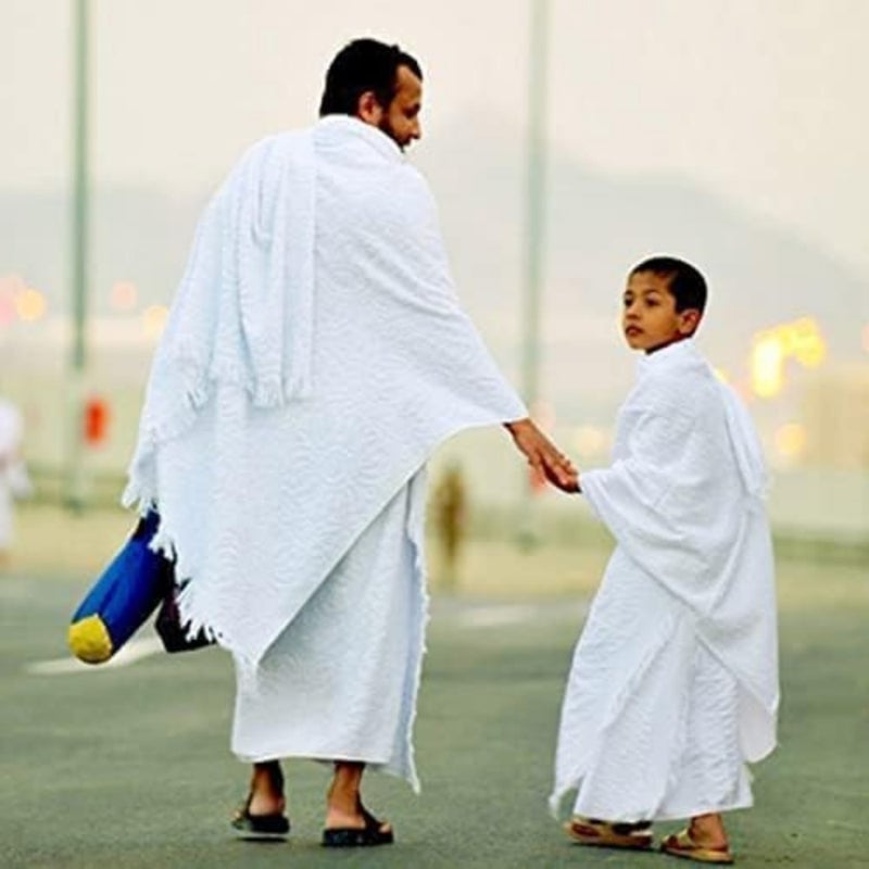Ihram Ehram Ahram for Men for Hajj and Umrah - 2 Towels top and Bottom 100X200 cm New Dry Fast Microfiber Woven Technology - Image 2