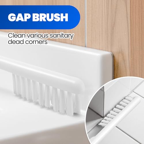 Denvlex 2 in 1 Toilet Brush and Plunger Set, Extended Handle Plunger,Toilet Bowl Brush Plunger Set,Gap Brush，Cleaning Gloves，Bathroom Cleaning Tools，Toilet Brush Plunger Combo，Light Grey - Image 5
