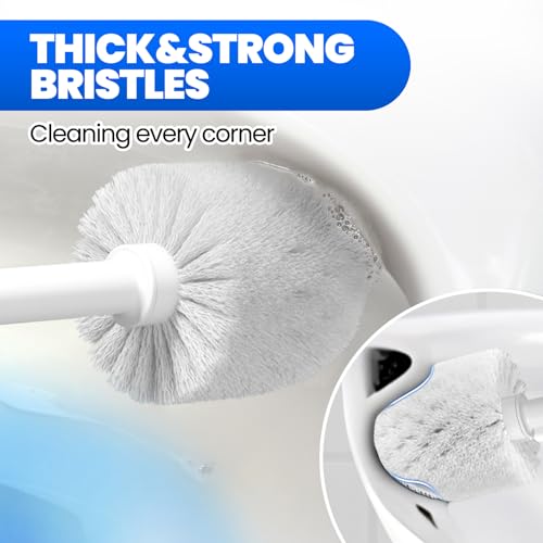 Denvlex 2 in 1 Toilet Brush and Plunger Set, Extended Handle Plunger,Toilet Bowl Brush Plunger Set,Gap Brush，Cleaning Gloves，Bathroom Cleaning Tools，Toilet Brush Plunger Combo，Light Grey - Image 4