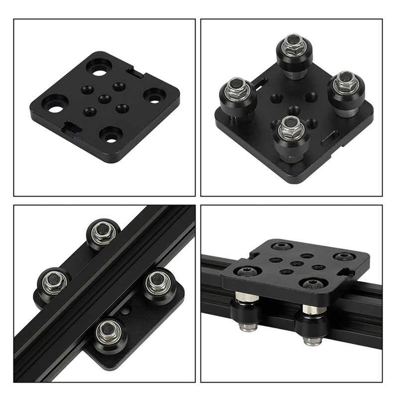 Black Aluminum Alloy V Wheel Plate Set for CNC and 3D Printer Gantry Rod - Image 5