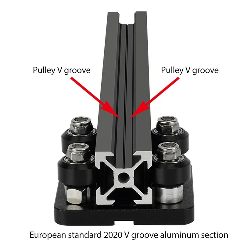 Black Aluminum Alloy V Wheel Plate Set for CNC and 3D Printer Gantry Rod - Image 3