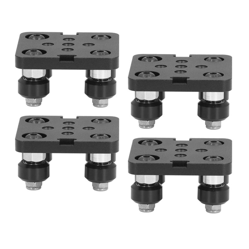 Black Aluminum Alloy V Wheel Plate Set for CNC and 3D Printer Gantry Rod - Image 1