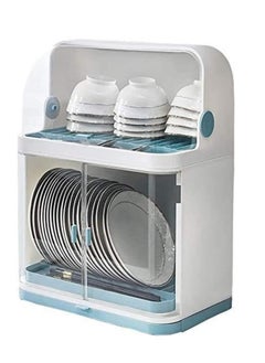 رفوف أطباق Y-Dish Racks رف أطباق تصريف بطبقتين مع غطاء، رف تجفيف متعدد الوظائف بسعة كبيرة مع لوح تصريف قابل للإزالة، للأطباق وأدوات المائدة والأكواب والأطباق