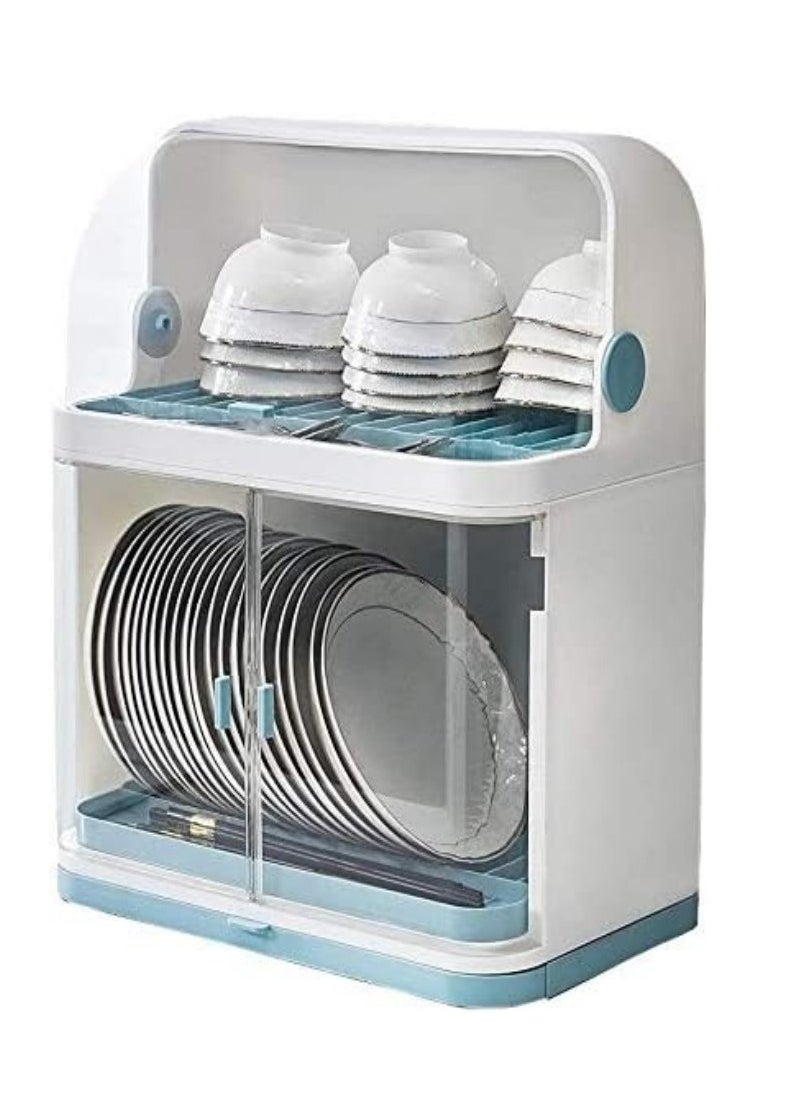 ماركة غير محددة - رفوف أطباق Y-Dish Racks رف أطباق تصريف بطبقتين مع غطاء، رف تجفيف متعدد الوظائف بسعة كبيرة مع لوح تصريف قابل للإزالة، للأطباق وأدوات المائدة والأكواب والأطباق - Image 1