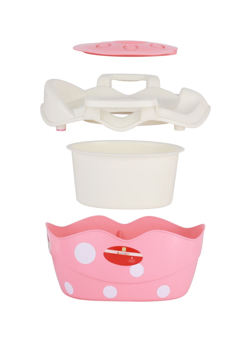BABY PLUS Pink Portable Baby Potty Chair - Splash Shield With Removable Lid, Comfy High Back Rest, Ergonomic Design And Non-Slip Feet - Boy/Girl - Image 4