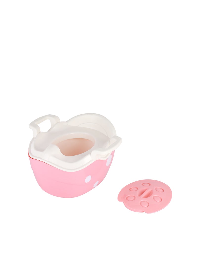 BABY PLUS Pink Portable Baby Potty Chair - Splash Shield With Removable Lid, Comfy High Back Rest, Ergonomic Design And Non-Slip Feet - Boy/Girl - Image 2