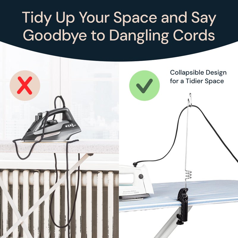 SimplyImagine Flexible Cord Holder for Ironing Board - Universal Steam Iron Cable Minder - Fits All Standard Boards - Image 2