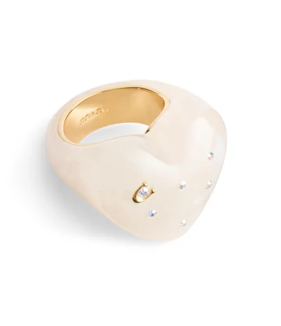 COACH Vintage Charms Signature Heart Cocktail Ring