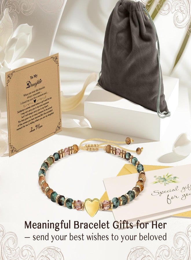 ZOKCC Gifts for Daughter from Mom Dad: Healing Natural Stone Beads Bracelets Thinking of you Get Well Gift for Women - Daughter Birthday Gifts from Mom, Mother Daughters Gift - Image 5