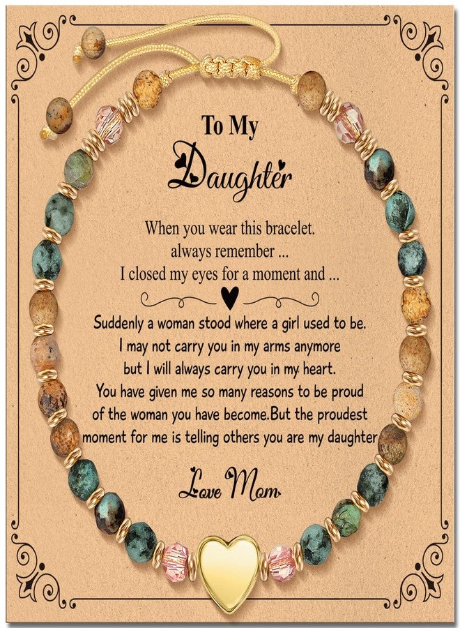ZOKCC Gifts for Daughter from Mom Dad: Healing Natural Stone Beads Bracelets Thinking of you Get Well Gift for Women - Daughter Birthday Gifts from Mom, Mother Daughters Gift - Image 1
