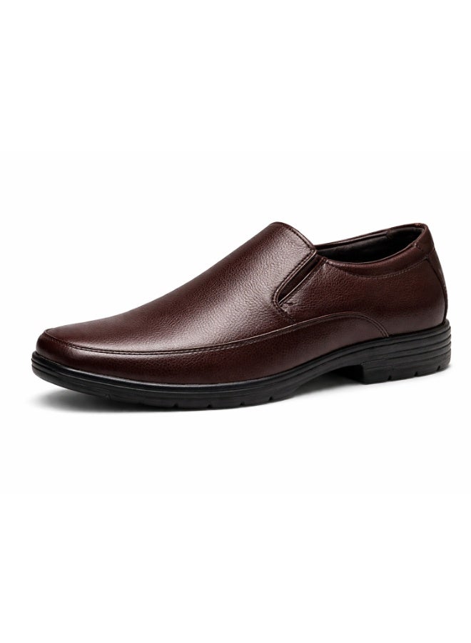RNS Men Formal Leather Shoes Brown, Genuine Leather Business Shoes with Breathable Waterproof Comfortable Design - Image 2