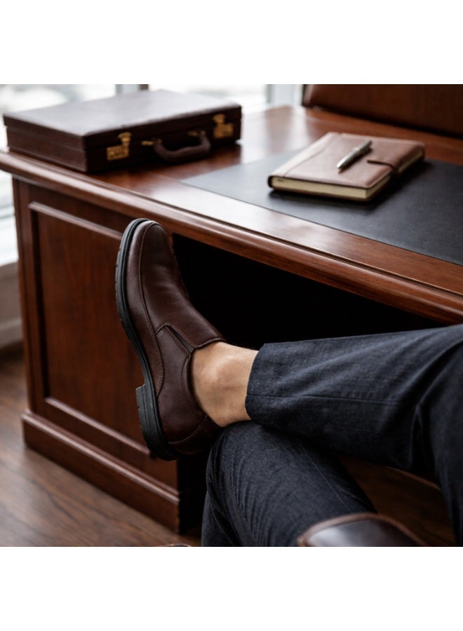 RNS Men Formal Leather Shoes Brown, Genuine Leather Business Shoes with Breathable Waterproof Comfortable Design - Image 3