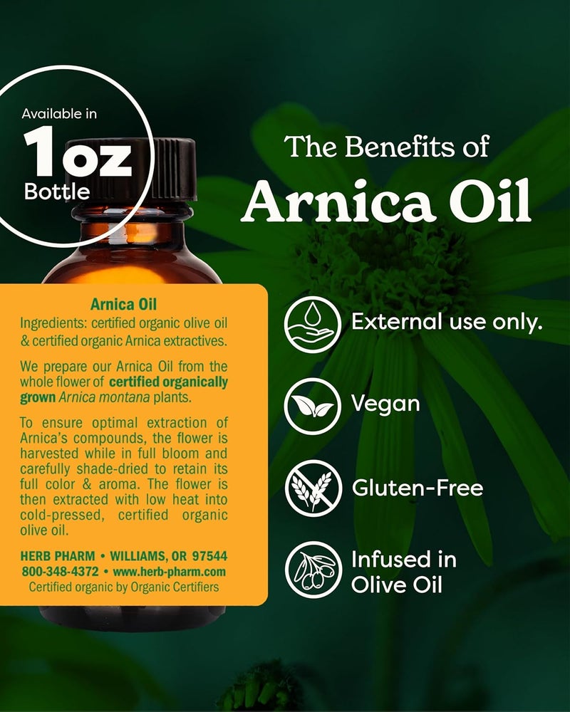Herb Pharm Certified Organic Arnica Oil - 1oz - Image 2