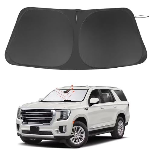 LHFLIVE Windshield Sun Shade Custom Fit for 2021 2022 2023 2024 2025 GMC Yukon XL Accessories Foldable Sunshade Sun Blocker Protect Car from Sun Rays & Heat Damage Keep Car Cooler - Image 1