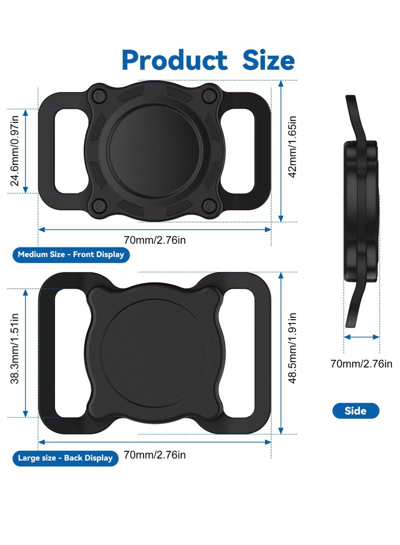 Excefore Waterproof Airtag Dog Collar Holder, 2 Pack Shockproof, Ultra Durable, Plastic And Silicone Pet Collar Case For Apple Air Tags, Anti Lost Protective Cover For Backpack, Fits All Width Collars - Image 2