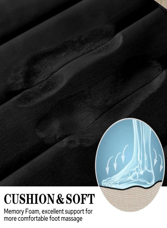 BYSURE Black Memory Foam Bathroom Rug Set 3 Piece, Non Slip Extra Soft Absorbent Washable & Dry Toilet Bath Mat Sets - Image 2