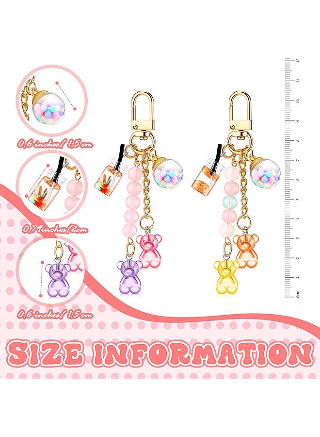 Photon سلسلة مفاتيح على شكل دب من الراتينج اللطيف، قطعتان، مفاتيح سيارة للبنات والنساء، إكسسوارات حلقات المفاتيح - Image 2