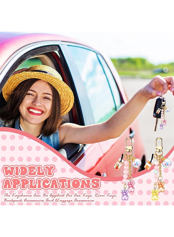 Photon سلسلة مفاتيح على شكل دب من الراتينج اللطيف، قطعتان، مفاتيح سيارة للبنات والنساء، إكسسوارات حلقات المفاتيح - Image 5