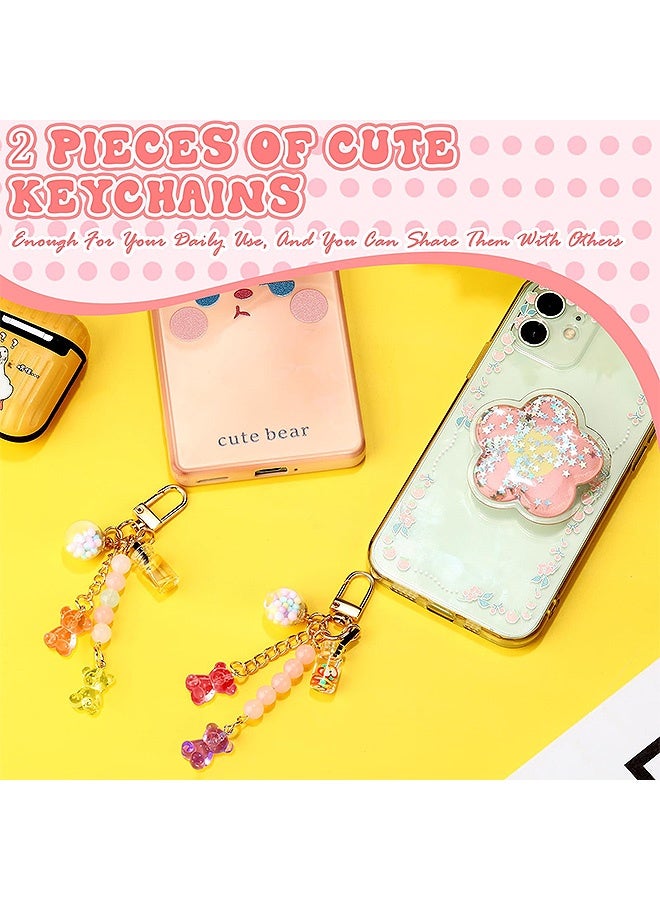 Photon سلسلة مفاتيح على شكل دب من الراتينج اللطيف، قطعتان، مفاتيح سيارة للبنات والنساء، إكسسوارات حلقات المفاتيح - Image 4