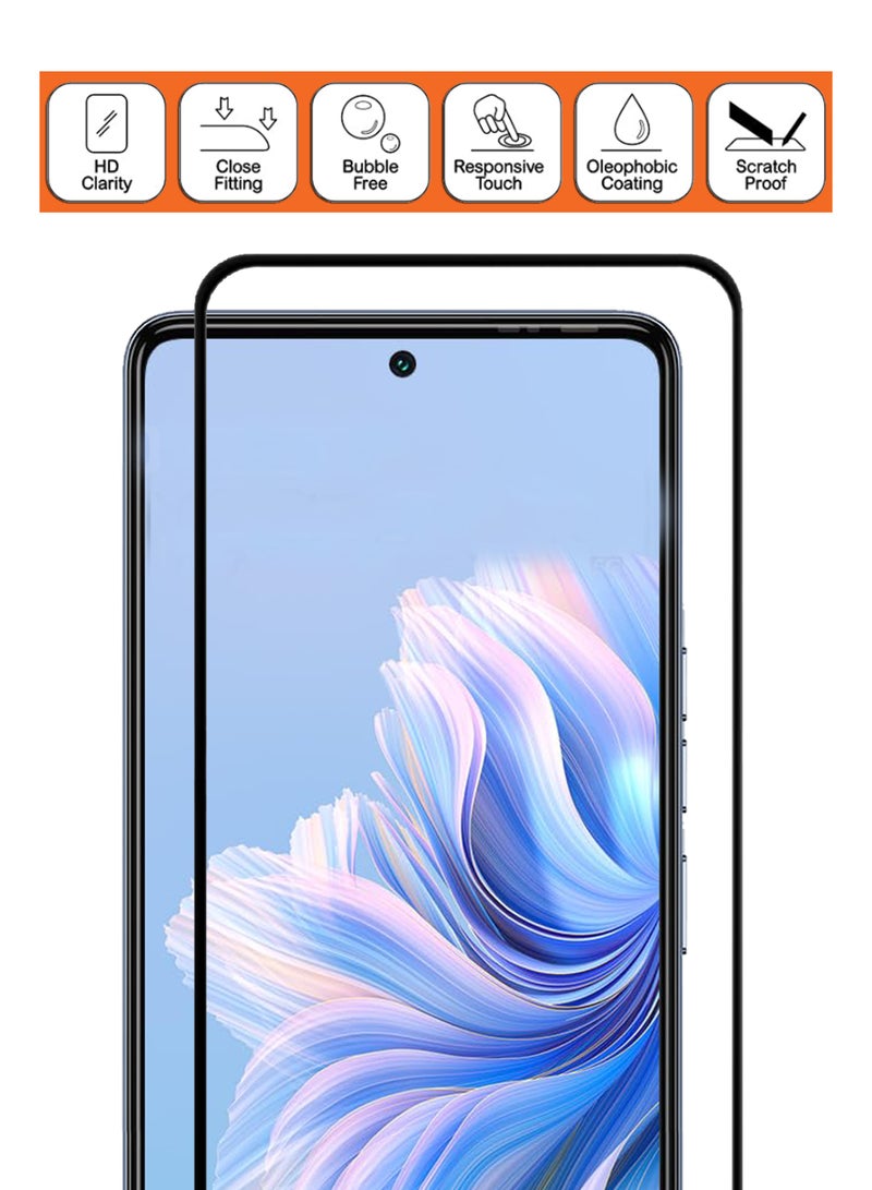 For Tecno Camon 20 Pro 5G - Tempered Glass Screen Protector - Advanced Border-Less Full Edge to Edge ,Shatterproof , High Responsiveness , Higher Transparency , Quick to Install ,Anti-scratch and Bubble-free Screen Protector - Black - Image 4