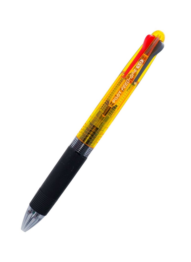 PILOT GP4 Muti Ink Ballpoint Pen 1.0mm Tip Yellow Barrel  - Image 1