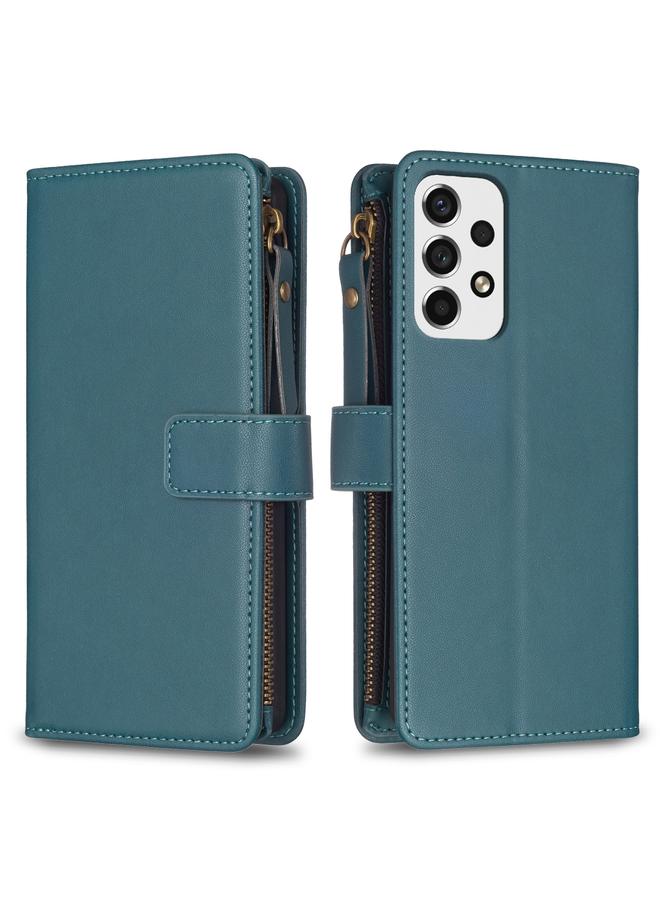 S-TOP Case For Samsung Galaxy A53 9 Card Slots Zipper Wallet Leather Flip Phone Case - Image 1