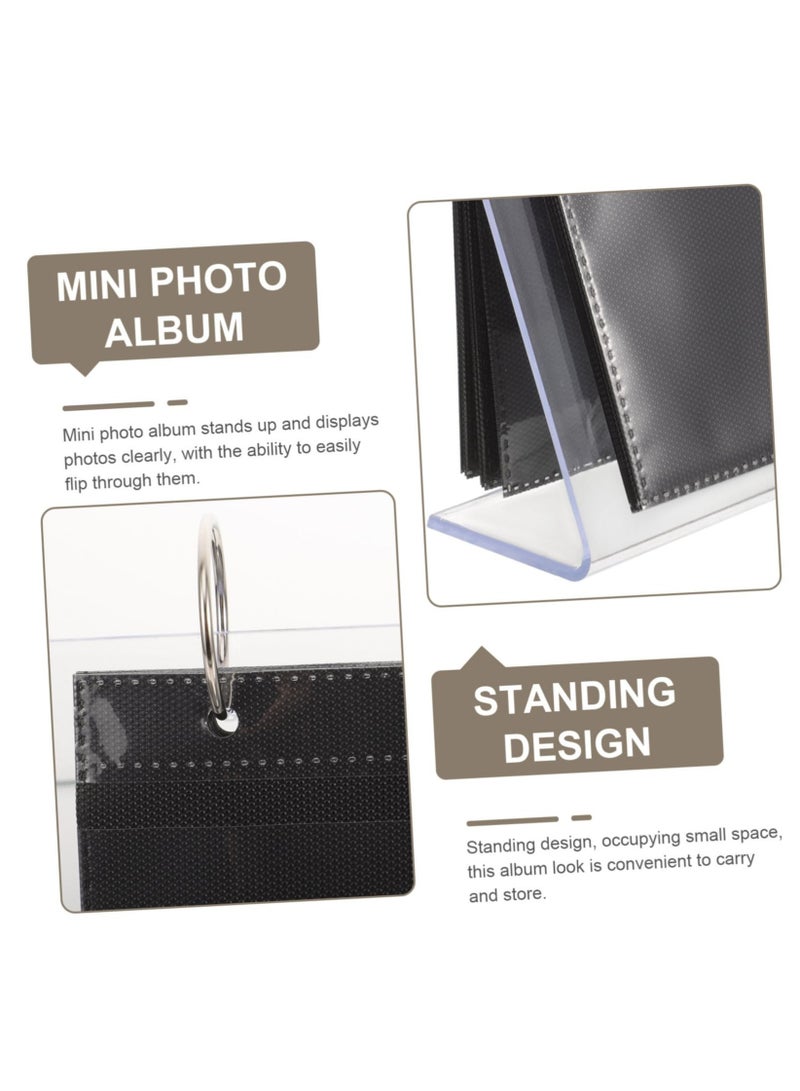 Excefore 68 Pockets Acrylic Desk Mini Photo Picture Album, Photo Frame Flip Photo Album, Suitable for Photos Photocard Stand Plastic Acrylic Card Holder Office, 6.5*8.9CM  - Image 2