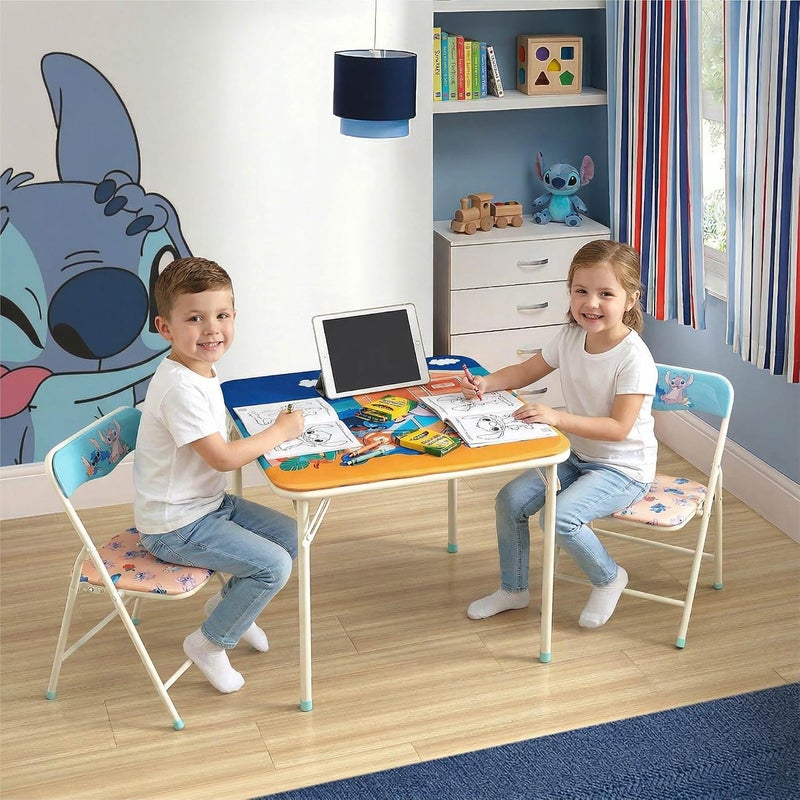 Idea Nuova Disney Stitch Kids Activity Table and Chair Set, 3-Piece Folding Toddler Table with 2 Chairs, Padded Seats, Durable Frame for Play, Crafts & Snacks - Image 2