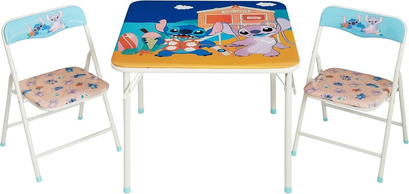 Idea Nuova Disney Stitch Kids Activity Table and Chair Set, 3-Piece Folding Toddler Table with 2 Chairs, Padded Seats, Durable Frame for Play, Crafts & Snacks - Image 1
