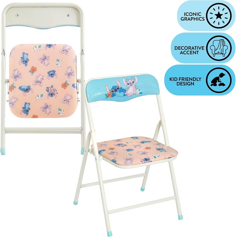Idea Nuova Disney Stitch Kids Activity Table and Chair Set, 3-Piece Folding Toddler Table with 2 Chairs, Padded Seats, Durable Frame for Play, Crafts & Snacks - Image 4