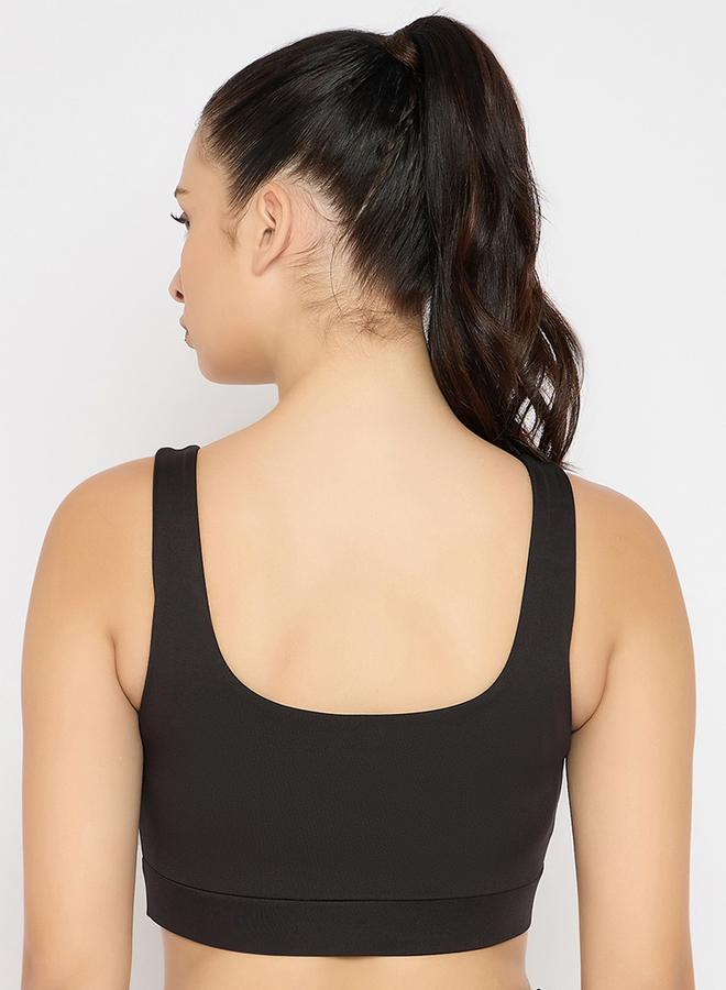 Clovia Black Medium Impact Sports Bra with Removable Cups - Image 4