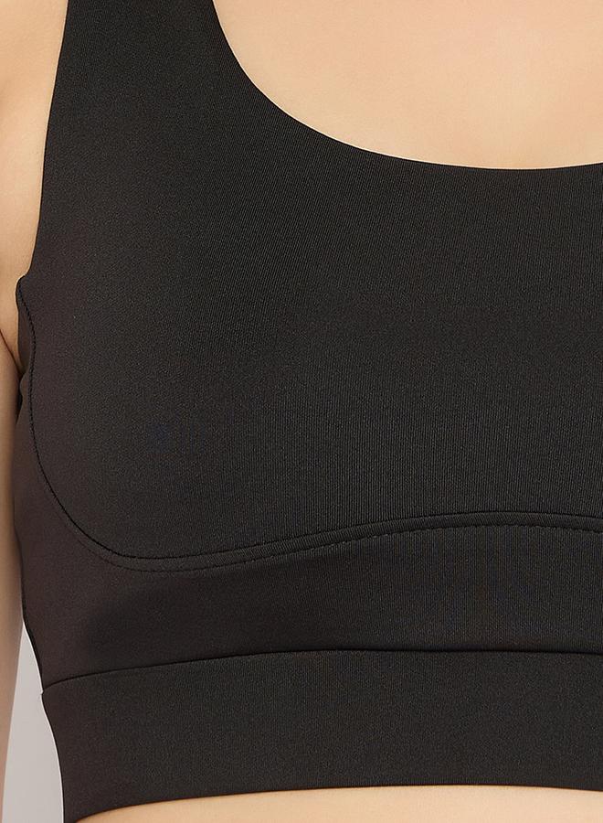 Clovia Black Medium Impact Sports Bra with Removable Cups - Image 5