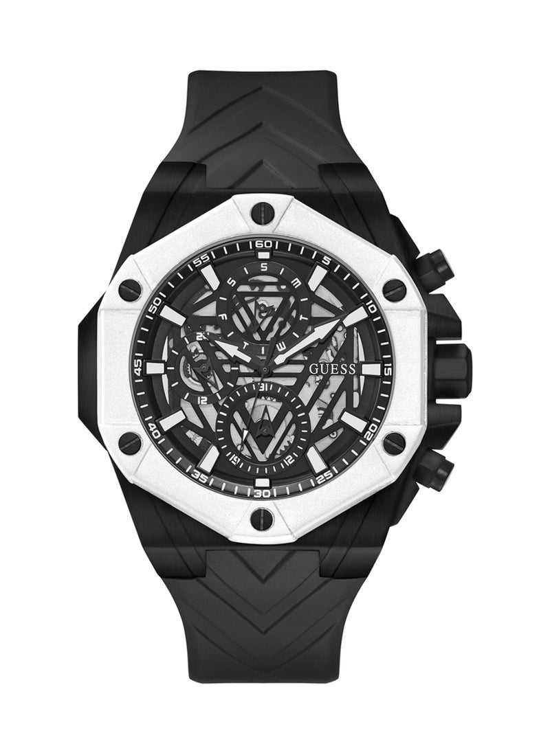 GUESS - GUESS Mens Black Multi-function Silicon Strap Watch - GW0579G1 - Image 1