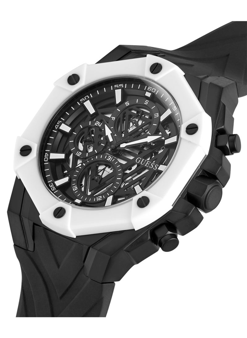 GUESS - GUESS Mens Black Multi-function Silicon Strap Watch - GW0579G1 - Image 1