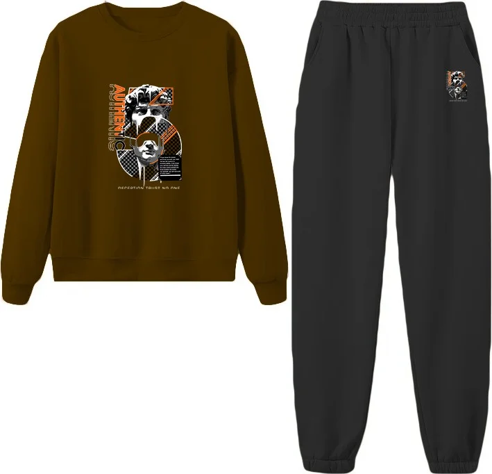 DogFish Tracksuit Oversize Authenic Printed Tracksuit Brown