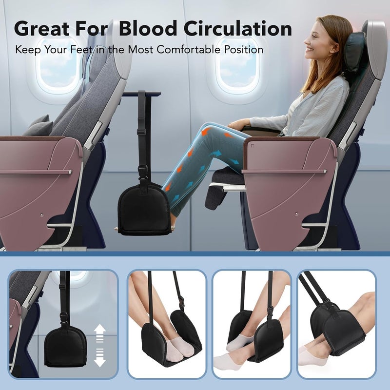 Gopinath Autolink Adjustable and Portable Foot Hammock with Storage Bag Support Plates Airplane Travel Flight Foot Rest Essential for Relaxing  - Image 5