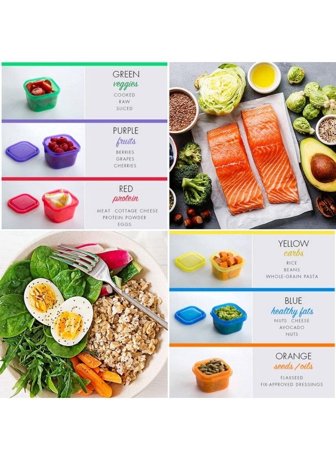 21 Day Fix Portion Control Containers Food Storage And Meal Prep Containers For Weight Loss Program Bpa Free Reusable Locking Lids Colorcoded Stop Counting Calories 7 Piece Kit