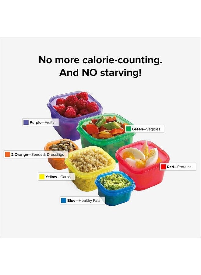 21 Day Fix Portion Control Containers Food Storage And Meal Prep Containers For Weight Loss Program Bpa Free Reusable Locking Lids Colorcoded Stop Counting Calories 7 Piece Kit