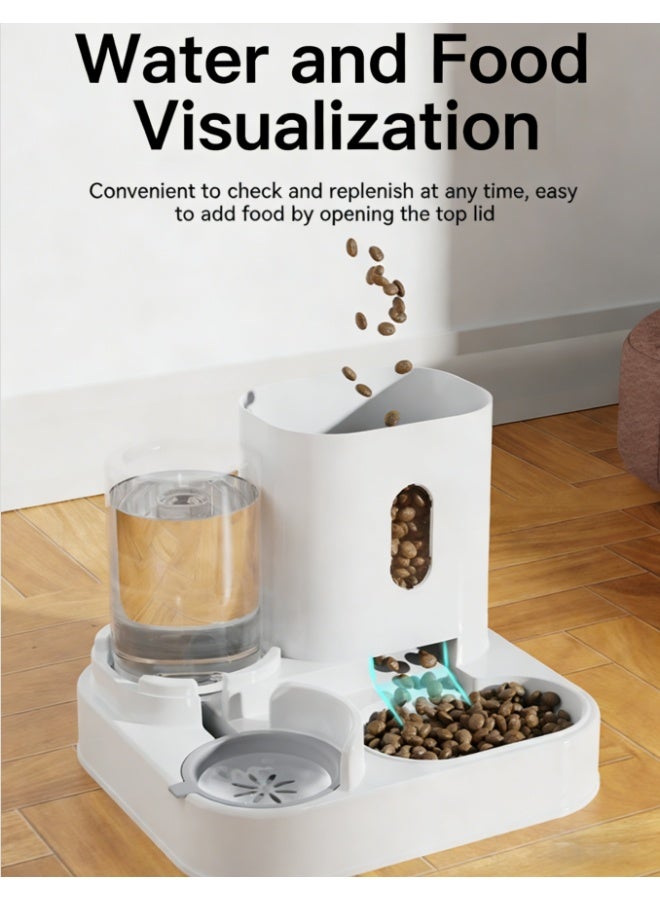 3-in-1 Automatic Pet Feeder and Water Dispenser, 10 Days Capacity Gravity Food and Water Station for Cats and Small-Medium Dogs, Spill-Proof Detachable Washable Pet Feeding Supplies (Yellow) - Image 4