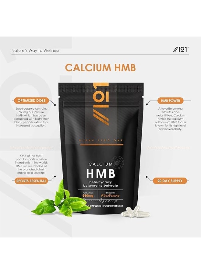ALPHA01 HMB 650 mg with BioPerine® – Supports Muscle Strength, Recovery & Performance, 90 Vegan Capsules - Image 2