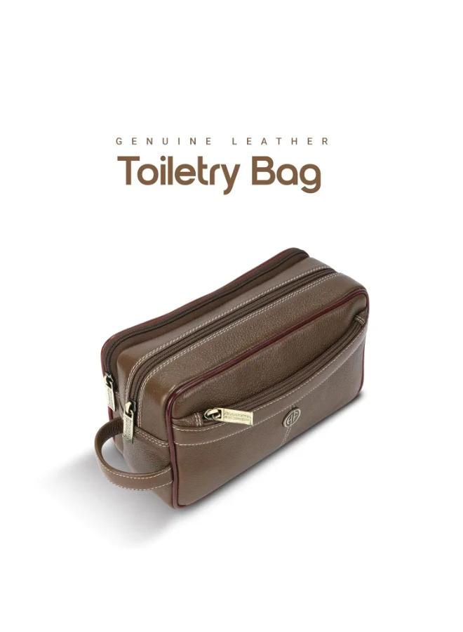  هاموندز فلاي كاتشر حقيبة أدوات الزينة للرجال والنساء - منظم سفر من الجلد الطبيعي مع حجرات متعددة - منظم أدوات الزينة والحلاقة للرجال وحقيبة مستحضرات التجميل للنساء