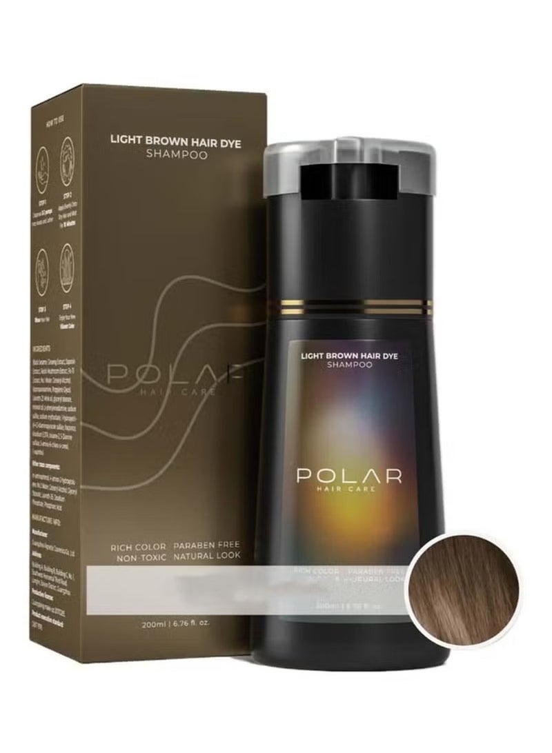 POLAR Hair Care Shampoo, Polar Hair Care Instant Dye Shampoo, Polar Hair Care Dye Shampoo (Light Brown) - Image 2