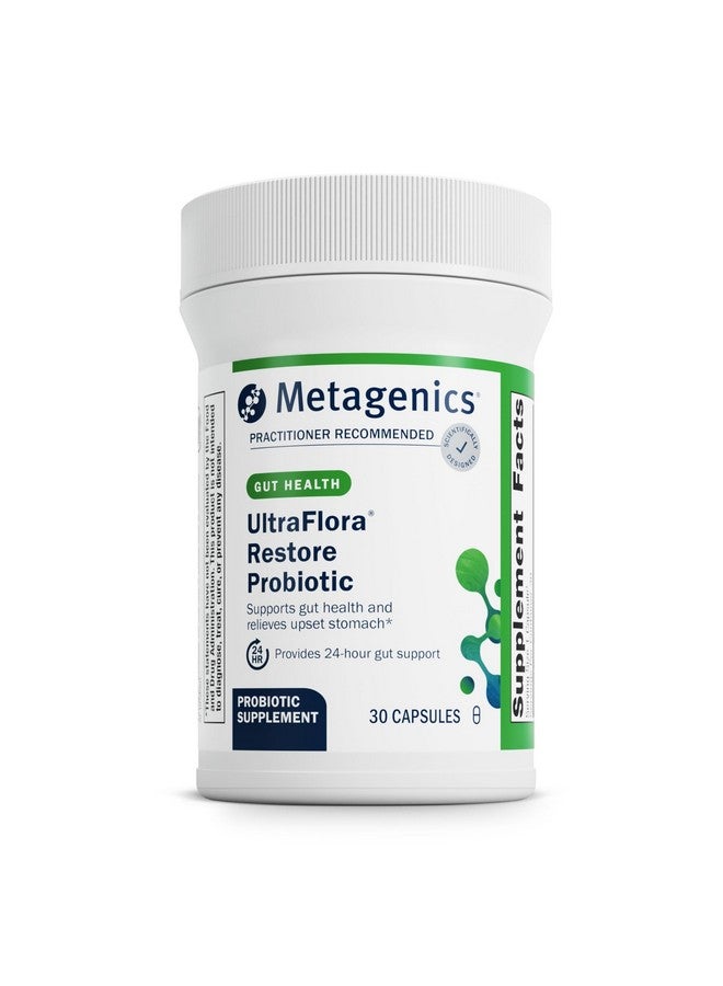 Metagenics UltraFlora Restore Probiotic - Probiotic For Intestinal Flora Support* - Relief of Occasional Loose Stools* - Probiotics for Digestive Health* - Non-GMO & Gluten-Free - 30 Capsules - Image 1