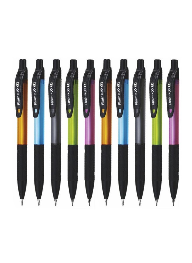 Flair - FLAIR Clixx Bold 0.9 mm Mechanical Pencil Pouch Pack | Triangular Barrel for Relaxed Drawing | Light Weight with Comfortable Grip | Pack of 10 - Image 1