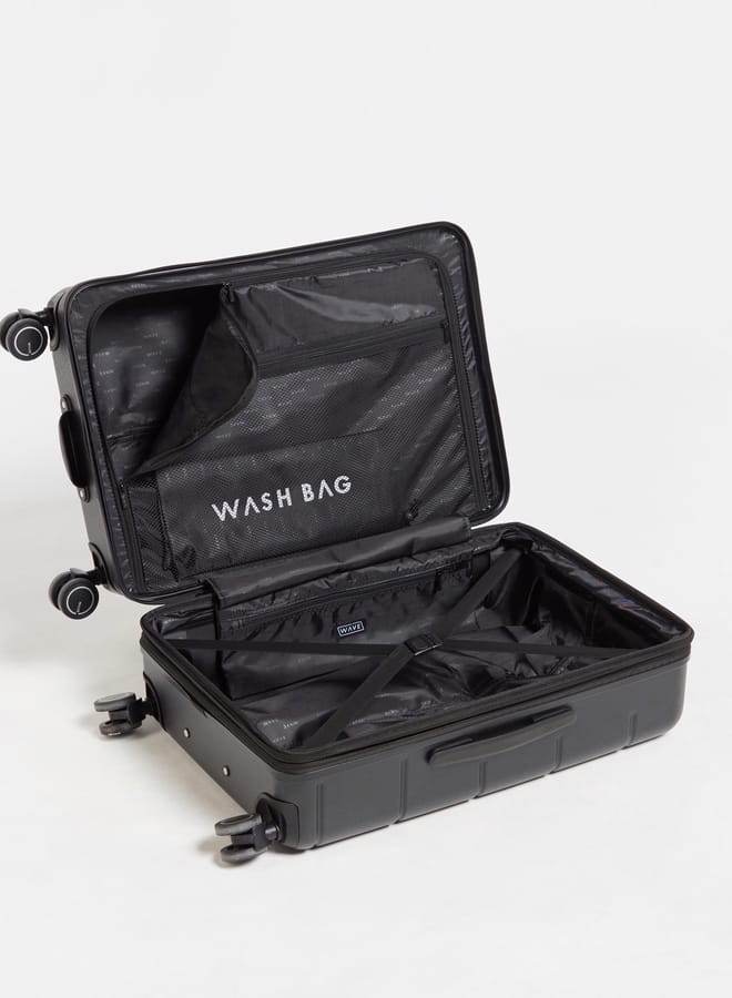 Wave Textured Hardcase Luggage Trolley Bag with Retractable Handle - Image 5