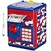 Vcertcpl ATM Piggy Bank for Boys Girls Vcertcpl Mini ATM Coin Bank Money Saving Box with Password Kids Safe Money Jar for Adults with Auto Grab Bill Slot Great Gift Toy Bank for Kids Camouflage Red Blue - Image 2