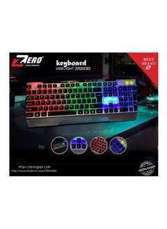 كيبورد USB مع اضاءه  من زيرو - موديل ZR- 2030 أسود