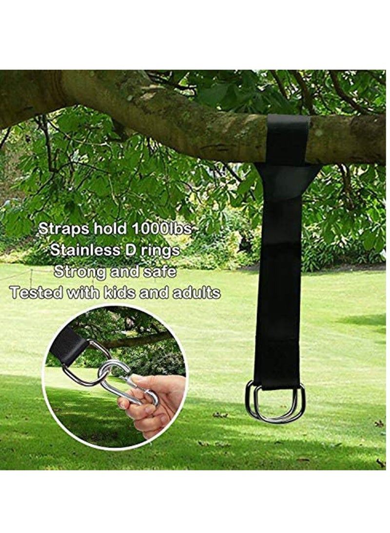 Generic Swing Straps Hanging Kit, Waterproof 150cm Long with 2 Safety Sturdy Zinc Alloy Lock Carabiners Hooks and 1 Carrying Bag, Holds 2200 LBs for Tire, Disc Swings, Hammocks - Image 2