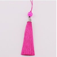 Generic Metal Cap Tassel Feng Shui Charm Pendant rose red